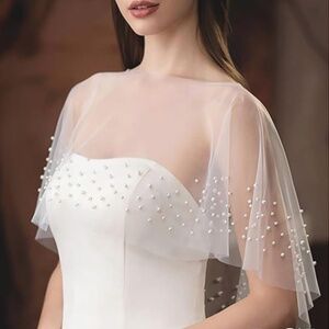 NWT Pearl Bridal Cape